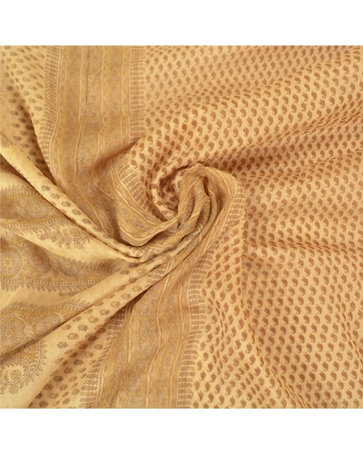Sanskriti Vintage Ivory Sarees Cotton Silk Printed Woven Kota Sari Craft Fabric, PS-60566-Ivory-Printed Work-Cotton Silk-7