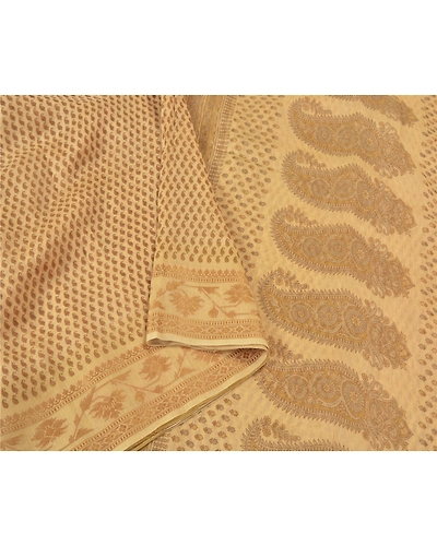 Sanskriti Vintage Ivory Sarees Cotton Silk Printed Woven Kota Sari Craft Fabric, PS-60566-Ivory-Printed Work-Cotton Silk-10