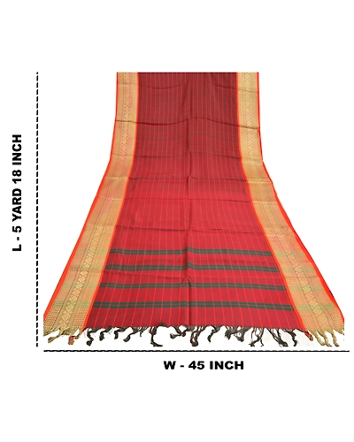 Sanskriti Vintage Dark Red Indian Sarees Blend Silk Woven Premium Sari Fabric, PS-60570-Dark Red-Woven Work-Blend Silk-1