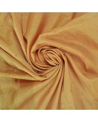 Sanskriti Vintage Golden Indian Sarees 100% Pure Silk Woven Sari Craft Fabric, PS-60649-Shade Of Golden-Woven Work-100% Pure Silk-7