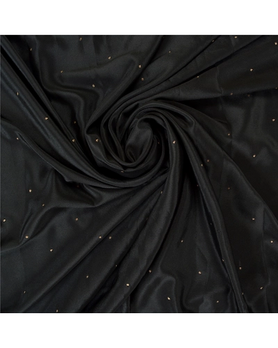 Sanskriti Vintage Black Sarees Art Silk Hand Beaded Cultural Sari Craft Fabric, PS-60729-Black-Zardozi Work-Art Silk-7