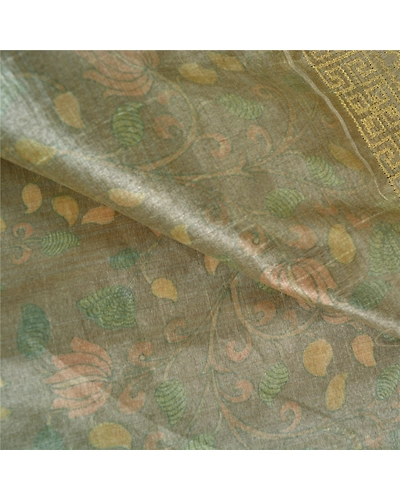 Sanskriti Vintage Brown Sarees Art Silk Sindhi Embroidered Premium Sari Fabric, PS-60734-Brown-Thread Work-Art Silk-3