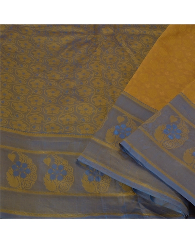 Sanskriti Vintage Green Indian Sarees Art Silk Woven Sari Craft 5 Yard Fabric, PS-60780-Green-Woven Work-Art Silk-2