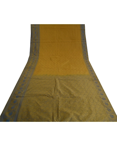 Sanskriti Vintage Green Indian Sarees Art Silk Woven Sari Craft 5 Yard Fabric, PS-60780-Green-Woven Work-Art Silk-9