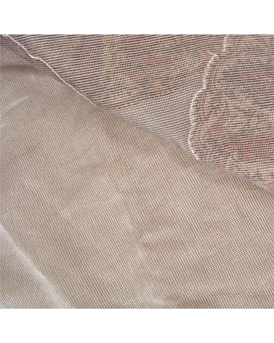 Sanskriti Vintage Grey Sarees Net Mesh Embroidered Premium Sari Craft Fabric, PS-60783-Grey-Patch Work-Art Silk-3