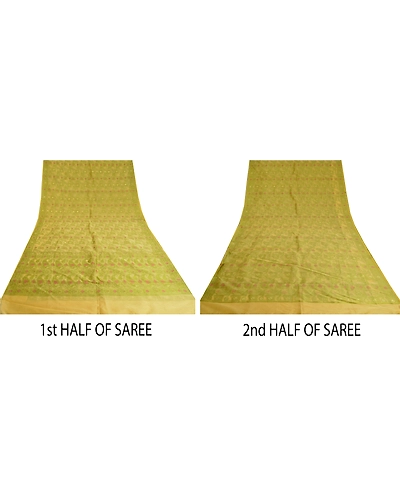 Sanskriti Vintage Cream Sarees Organza Hand-Woven Dhakai Jamdani Sari Fabric, PS-60850-Shade Of Cream-Thread Work-Organza-6