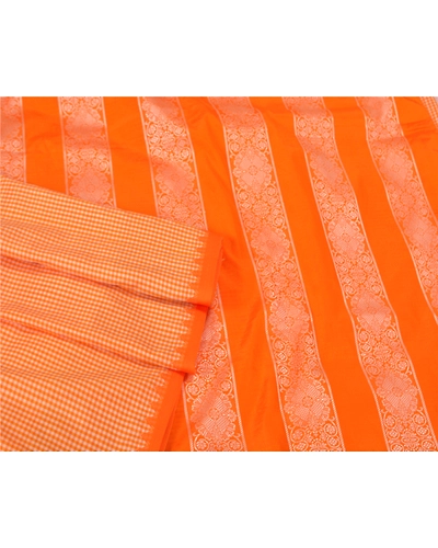 Sanskriti Vintage Yellow Indian Sarees Art Silk Woven Premium Sari Craft Fabric, PS-60869-Yellow-Woven Work-Art Silk-8