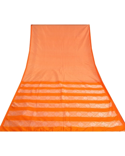 Sanskriti Vintage Yellow Indian Sarees Art Silk Woven Premium Sari Craft Fabric, PS-60869-Yellow-Woven Work-Art Silk-9