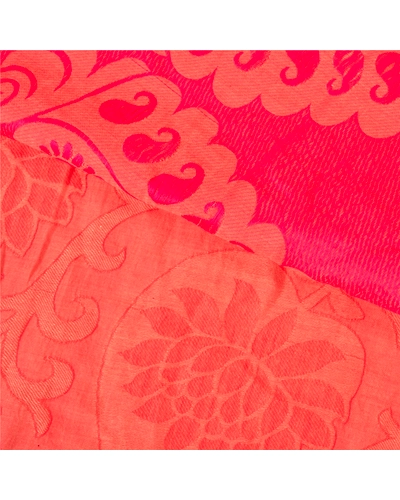 Sanskriti Vintage Peach Indian Sarees 100% Pure Cotton Woven Sari Craft Fabric, PS-60879-Peach-Woven Work-Pure Cotton-3