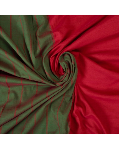 Sanskriti Vintage Dark Red Sarees Blend Cotton Woven Premium Sari Craft Fabric, PS-60915-Dark Red &amp; Green-Woven Work-Blend Cotton-7