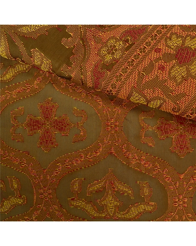 Sanskriti Vintage Brown Sarees Blend Silk Woven Premium Sari Craft Fabric, PS-60934-Brown-Woven Work-Blend Silk-3