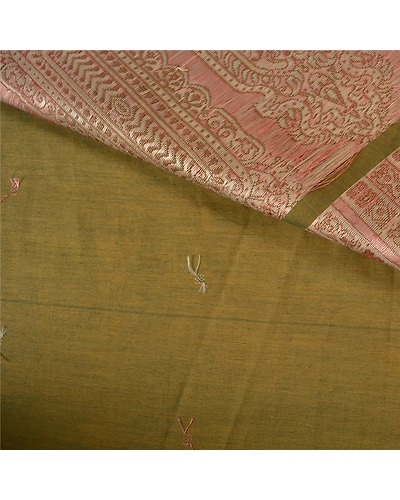 Sanskriti Vintage Green Indian Sarees Art Silk Woven Bomkai Premium Sari Fabric, PS-60982-Green-Woven Work-Art Silk-3