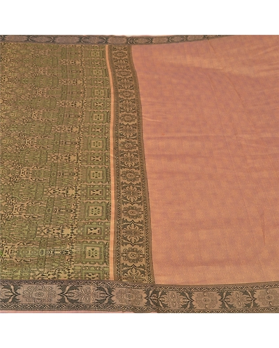 Sanskriti Vintage Cream Indian Sarees Cotton Silk Woven Premium Sari Fabric, PS-60992-Shade Of Cream-Woven Work-Cotton Silk-4