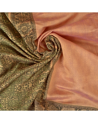Sanskriti Vintage Cream Indian Sarees Cotton Silk Woven Premium Sari Fabric, PS-60992-Shade Of Cream-Woven Work-Cotton Silk-7
