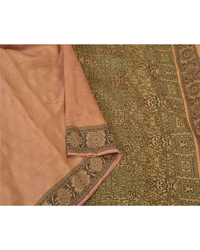 Sanskriti Vintage Cream Indian Sarees Cotton Silk Woven Premium Sari Fabric, PS-60992-Shade Of Cream-Woven Work-Cotton Silk-10