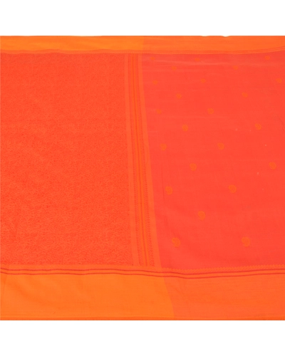 Sanskriti Vintage Orange Sarees Pure Silk Hand-Woven Premium Sari Craft Fabric, PS-61026-Orange-Woven Work-Pure Silk-4