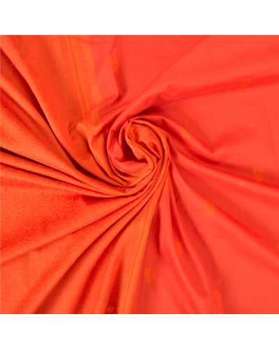 Sanskriti Vintage Orange Sarees Pure Silk Hand-Woven Premium Sari Craft Fabric, PS-61026-Orange-Woven Work-Pure Silk-7