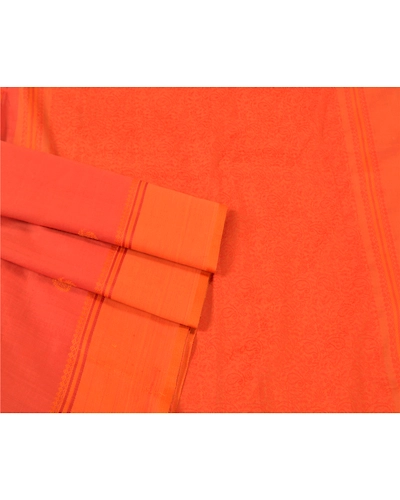 Sanskriti Vintage Orange Sarees Pure Silk Hand-Woven Premium Sari Craft Fabric, PS-61026-Orange-Woven Work-Pure Silk-8