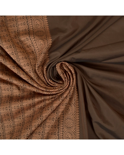 Sanskriti Vintage Brown Indian Sarees Art Silk Woven Premium Sari Craft Fabric, PS-61078-Brown-Woven Work-Art Silk-7