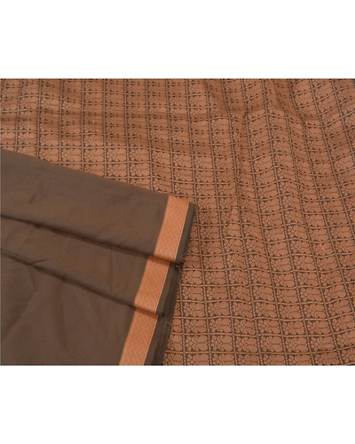 Sanskriti Vintage Brown Indian Sarees Art Silk Woven Premium Sari Craft Fabric, PS-61078-Brown-Woven Work-Art Silk-8