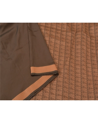 Sanskriti Vintage Brown Indian Sarees Art Silk Woven Premium Sari Craft Fabric, PS-61078-Brown-Woven Work-Art Silk-10