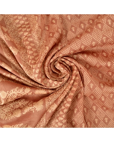 Sanskriti Vintage Brown Sarees Pure Silk Printed Woven Premium Sari Craft Fabric, PS-61155-Brown-Printed Work-Pure Silk-7