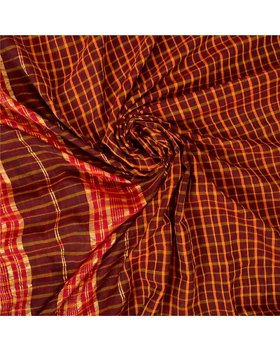 Sanskriti Vintage Dark Red Sarees Pure Cotton Woven Premium Sari Craft Fabric, PS-61156-Dark Red-Woven Work-Pure Cotton-7