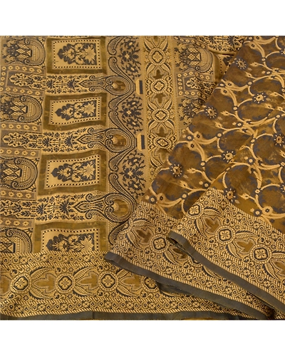 Sanskriti Vintage Green Sarees Pure Organza Silk Woven Premium Sari Fabric, PS-61166-Green-Woven Work-Pure Organza Silk-2