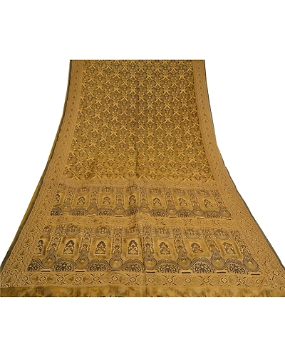 Sanskriti Vintage Green Sarees Pure Organza Silk Woven Premium Sari Fabric, PS-61166-Green-Woven Work-Pure Organza Silk-9