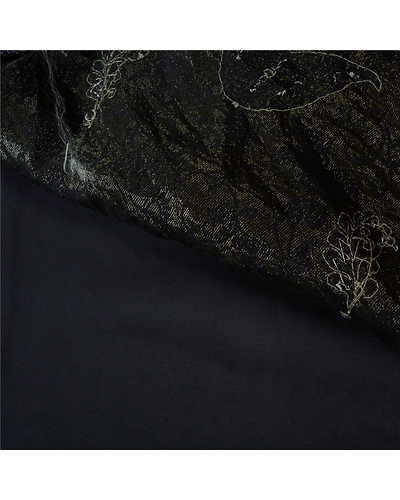 Sanskriti Vintage Bollywood Sarees Pure Georgette Silk Hand Beaded Sari Fabric, PS-61172-Black-Woven Work-Pure Georgette Silk-3