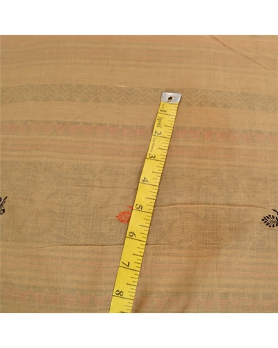 Sanskriti Vintage Beige Indian Sarees 100% Pure Cotton Woven Premium Sari Fabric, PS-61214-Beige-Woven Work-Pure Cotton-11