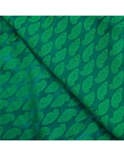 Sanskriti Vintage Green Sarees Art Silk Woven Sari Fabric With Stitched Blouse, PS-61252-Green-Woven Work-Art Silk-4