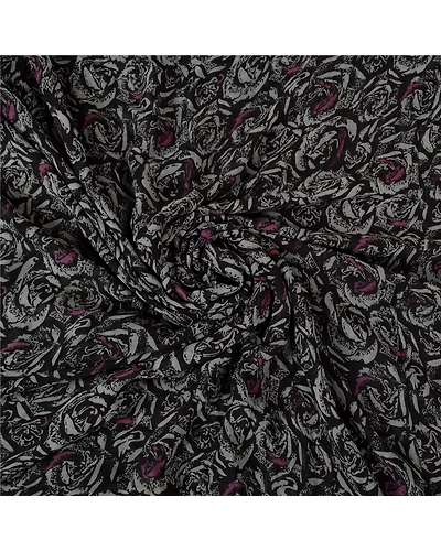 Sanskriti Vintage Black Sarees Blend Georgette Embroidered Parsee Sari Fabric, PS-61256-Black-Thread Work-Blend Georgette-7