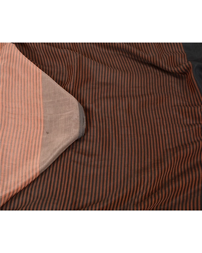 Sanskriti Vintage Pink Indian Sarees Blend Silk Pink Premium Sari Craft Fabric, PS-61263-Pink &amp; Brown-Woven Work-Blend Silk-2