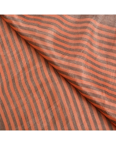 Sanskriti Vintage Pink Indian Sarees Blend Silk Pink Premium Sari Craft Fabric, PS-61263-Pink &amp; Brown-Woven Work-Blend Silk-3