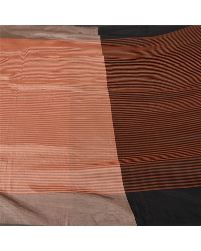 Sanskriti Vintage Pink Indian Sarees Blend Silk Pink Premium Sari Craft Fabric, PS-61263-Pink &amp; Brown-Woven Work-Blend Silk-4