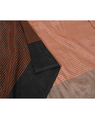 Sanskriti Vintage Pink Indian Sarees Blend Silk Pink Premium Sari Craft Fabric, PS-61263-Pink &amp; Brown-Woven Work-Blend Silk-10