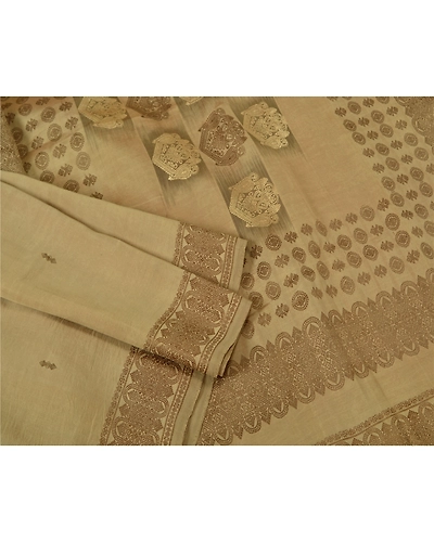 Sanskriti Vintage Olive Green Sarees Pure Silk Woven Premium Sari Craft Fabric, PS-61270-Olive Green-Woven Work-100% Pure Silk-8
