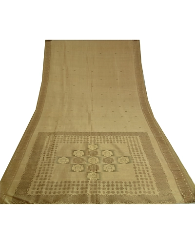 Sanskriti Vintage Olive Green Sarees Pure Silk Woven Premium Sari Craft Fabric, PS-61270-Olive Green-Woven Work-100% Pure Silk-9