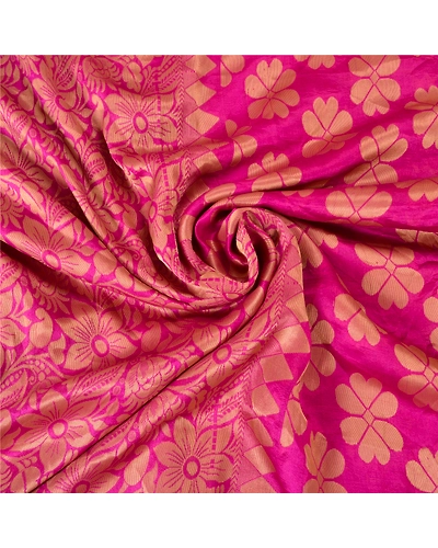 Sanskriti Vintage Magenta Sarees Art Silk Woven Premium Sari Craft 5 Yard Fabric, PS-61272-Magenta-Woven Work-Art Silk-7
