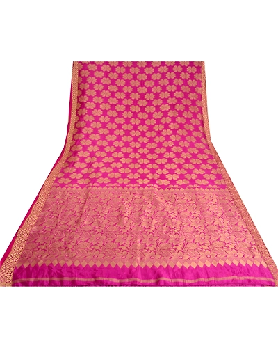 Sanskriti Vintage Magenta Sarees Art Silk Woven Premium Sari Craft 5 Yard Fabric, PS-61272-Magenta-Woven Work-Art Silk-9