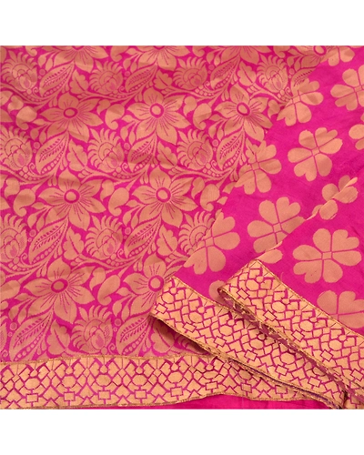 Sanskriti Vintage Magenta Sarees Art Silk Woven Premium Sari Craft 5 Yard Fabric, PS-61272-Magenta-Woven Work-Art Silk-10