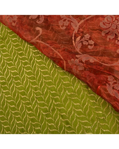Sanskriti Vintage Sarees Art Silk Embroidered Woven Cultural Sari Craft Fabric, PS-61318-Multi Color-Woven Work-Art Silk, Net &amp; Pure Silk-3
