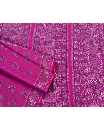 Sanskriti Vintage Purple Indian Sarees Art Silk Woven Cultural Sari Craft Fabric, PS-61352-Purple-Woven Work-Art Silk-9