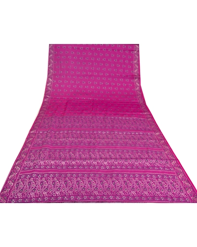 Sanskriti Vintage Purple Indian Sarees Art Silk Woven Cultural Sari Craft Fabric, PS-61352-Purple-Woven Work-Art Silk-10