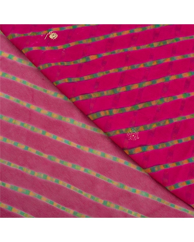 Sanskriti Vintage Leheria Sarees Pure Georgette Silk Hand Beaded Sari Fabric, PS-61390-Purple-Beaded Work-100% Pure Georgette Silk-3