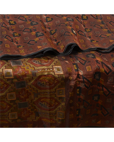 Sanskriti Vintage Brown Sarees 100% Pure Silk Woven Premium Sari Craft Fabric, PS-61398-Brown &amp; Black-Woven Work-Pure Silk-2