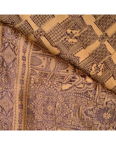 Sanskriti Vintage Brown Sarees 100% Pure Silk Woven Premium Sari Craft Fabric, PS-61481-Brown-Woven Work-Pure Silk-3