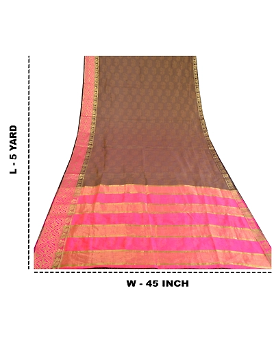 Sanskriti Vintage Pink Sarees Art Silk Woven Zari Premium Sari Peacock Fabric, PS-61489-Pink &amp; Shade Of Purple-Woven Work-Art Silk-1