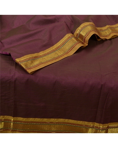 Sanskriti Vintage Purple Sarees Art Silk Woven Ilkal Rare Premium Sari Fabric, PS-61495-Purple-Woven Work-Art Silk-2
